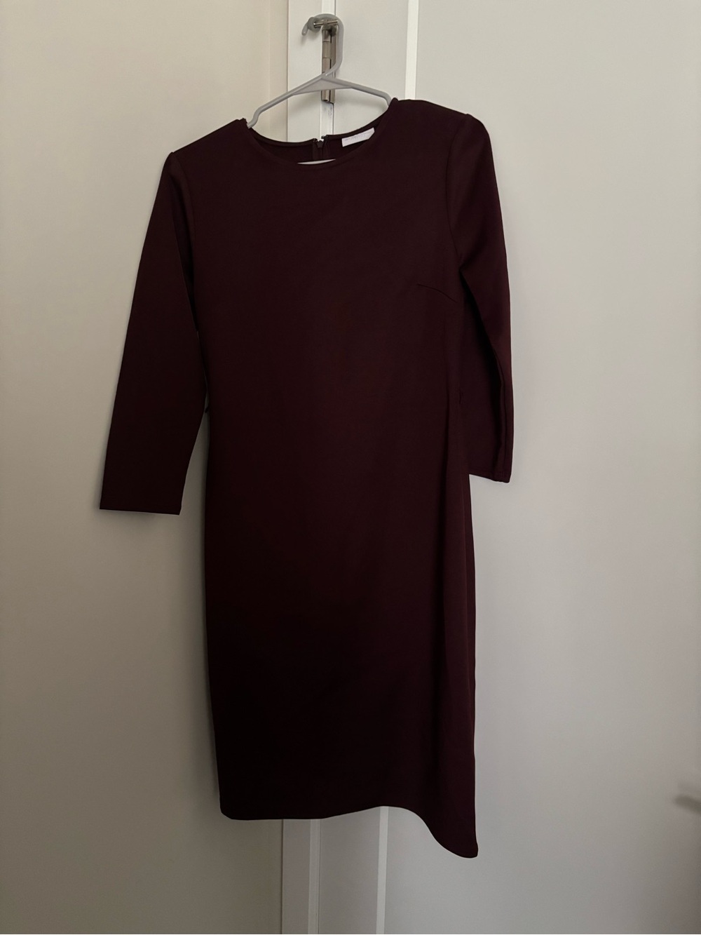 New York & Company Midi Sheath Dress in Burgundy